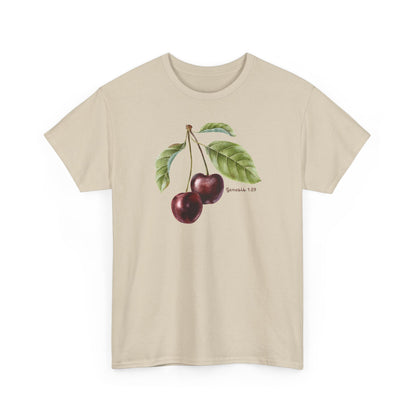 Cherry Botanical Tee — Vintage Fruit Illustration T-Shirt