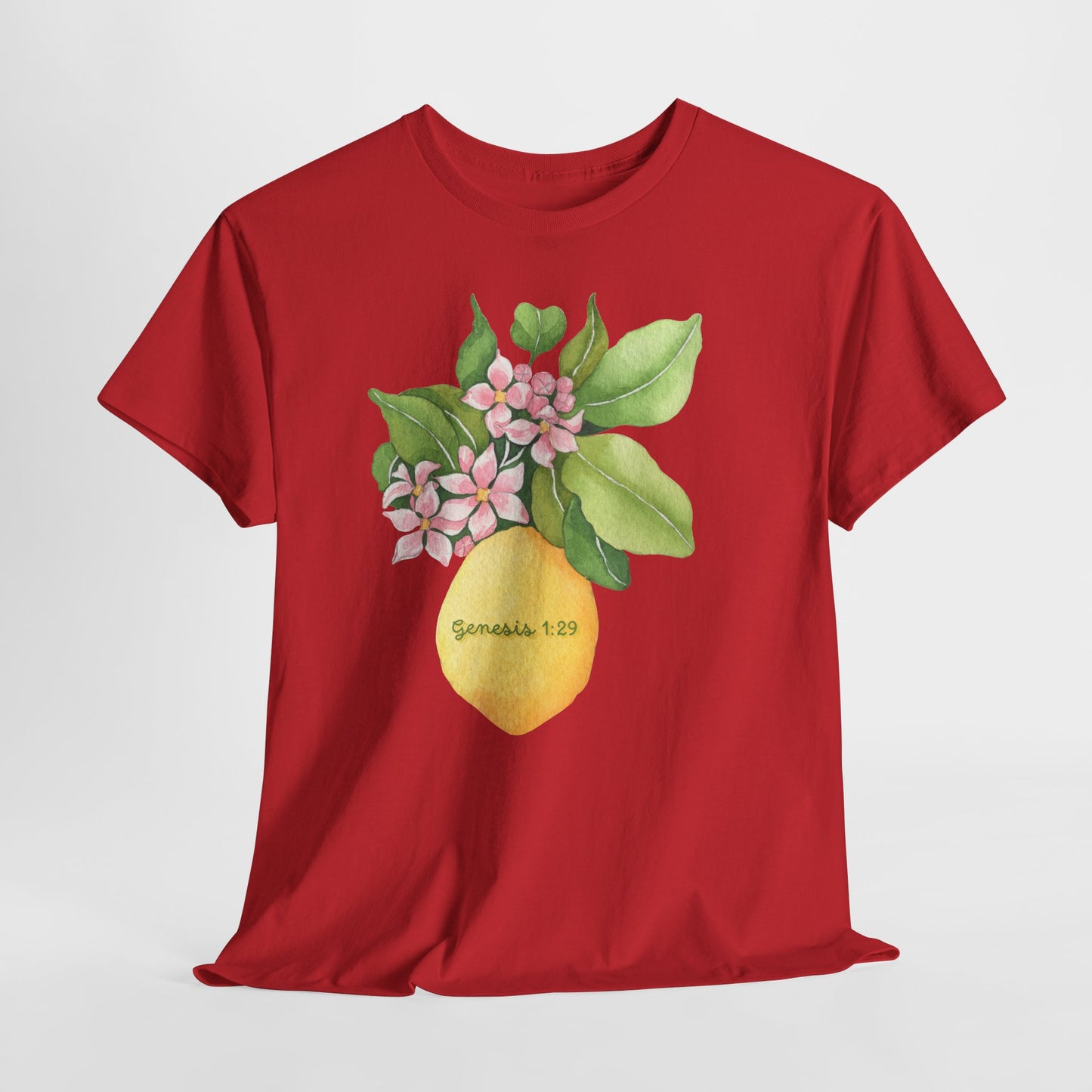 Lemon Blossom T-Shirt — Genesis 1:29 Floral Faith Tee