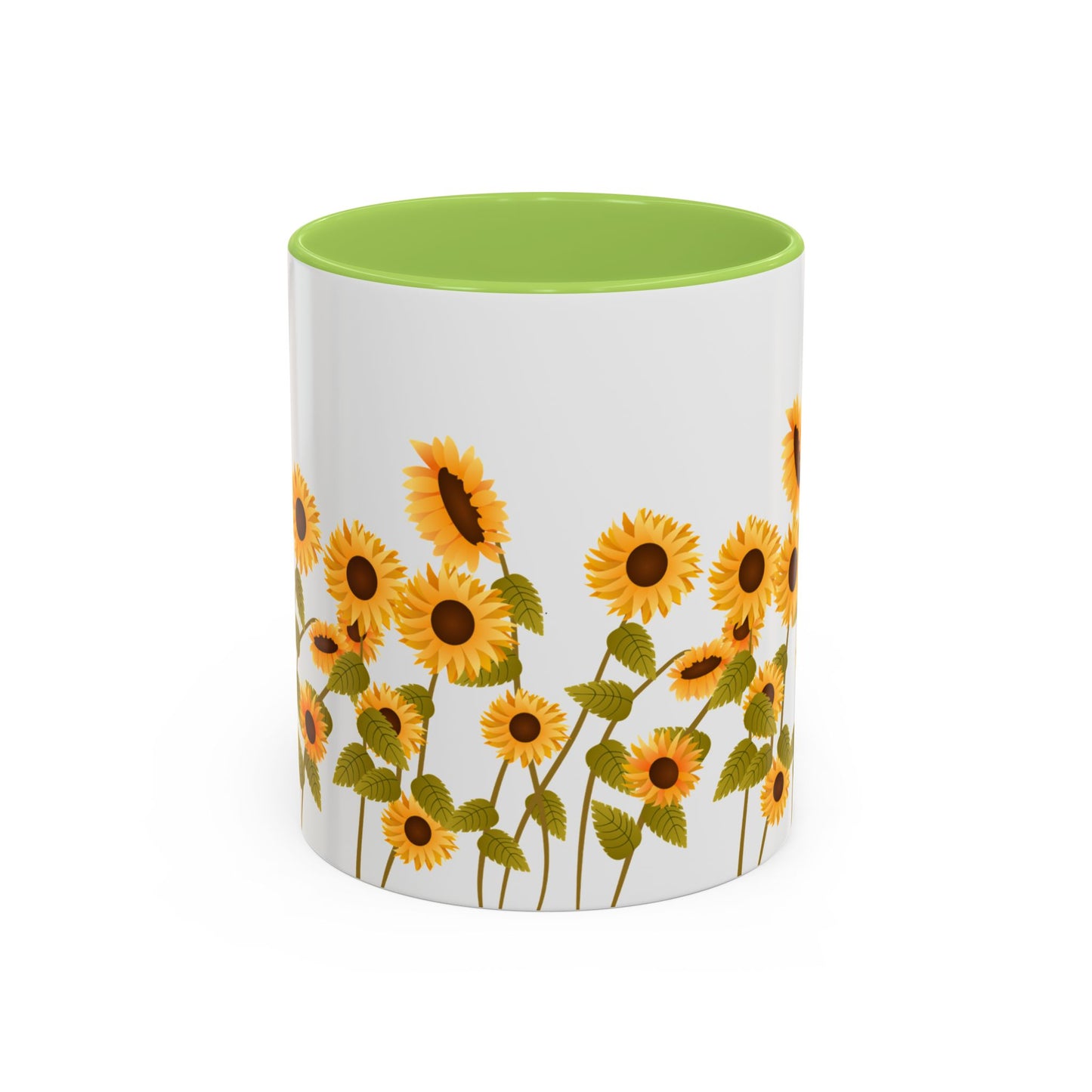 Sunflower Field Accent Tea Mug – Bright Floral 11/15oz Ceramic