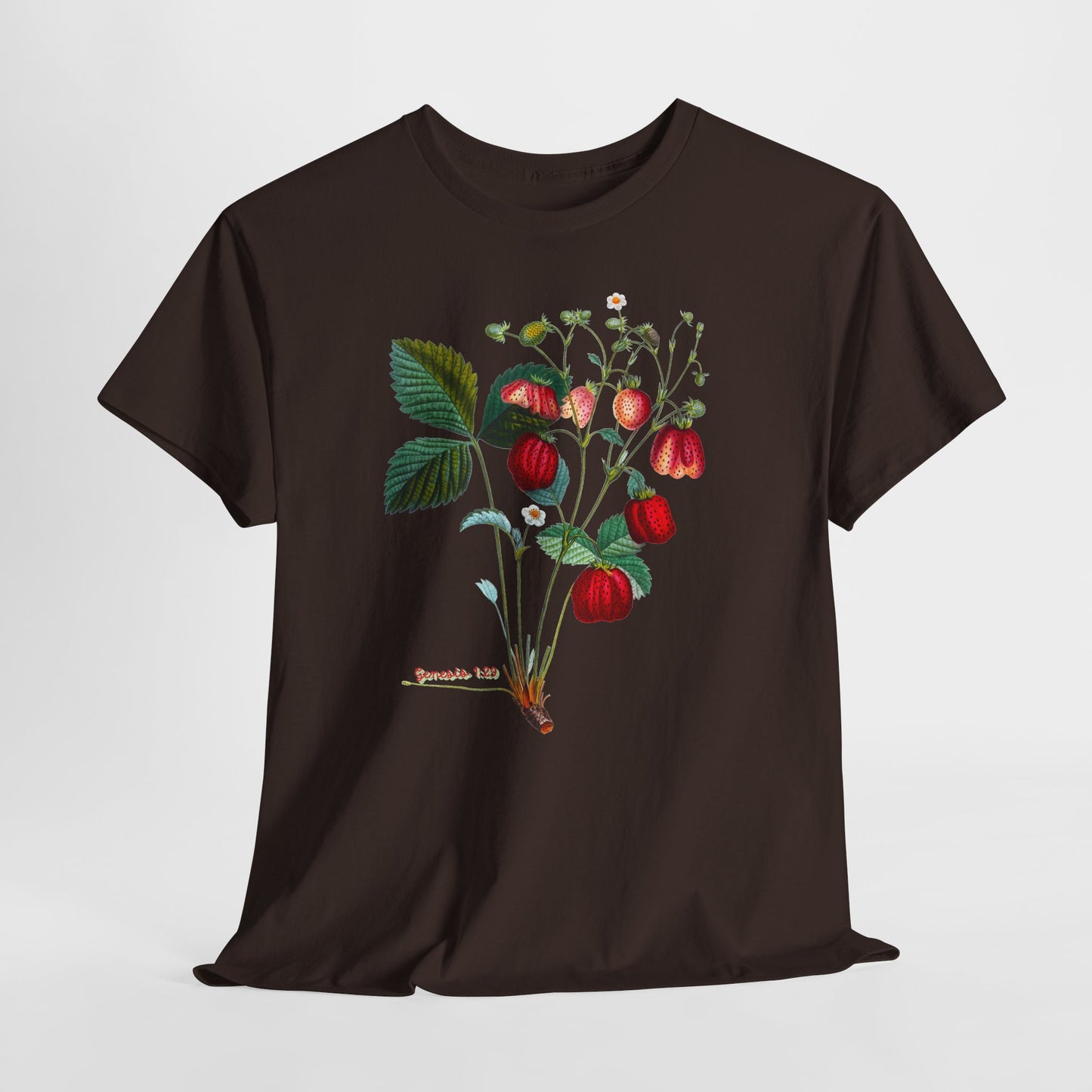 Strawberry Botanical Tee — Vintage Fruit Illustration T-Shirt Genesis 1:29