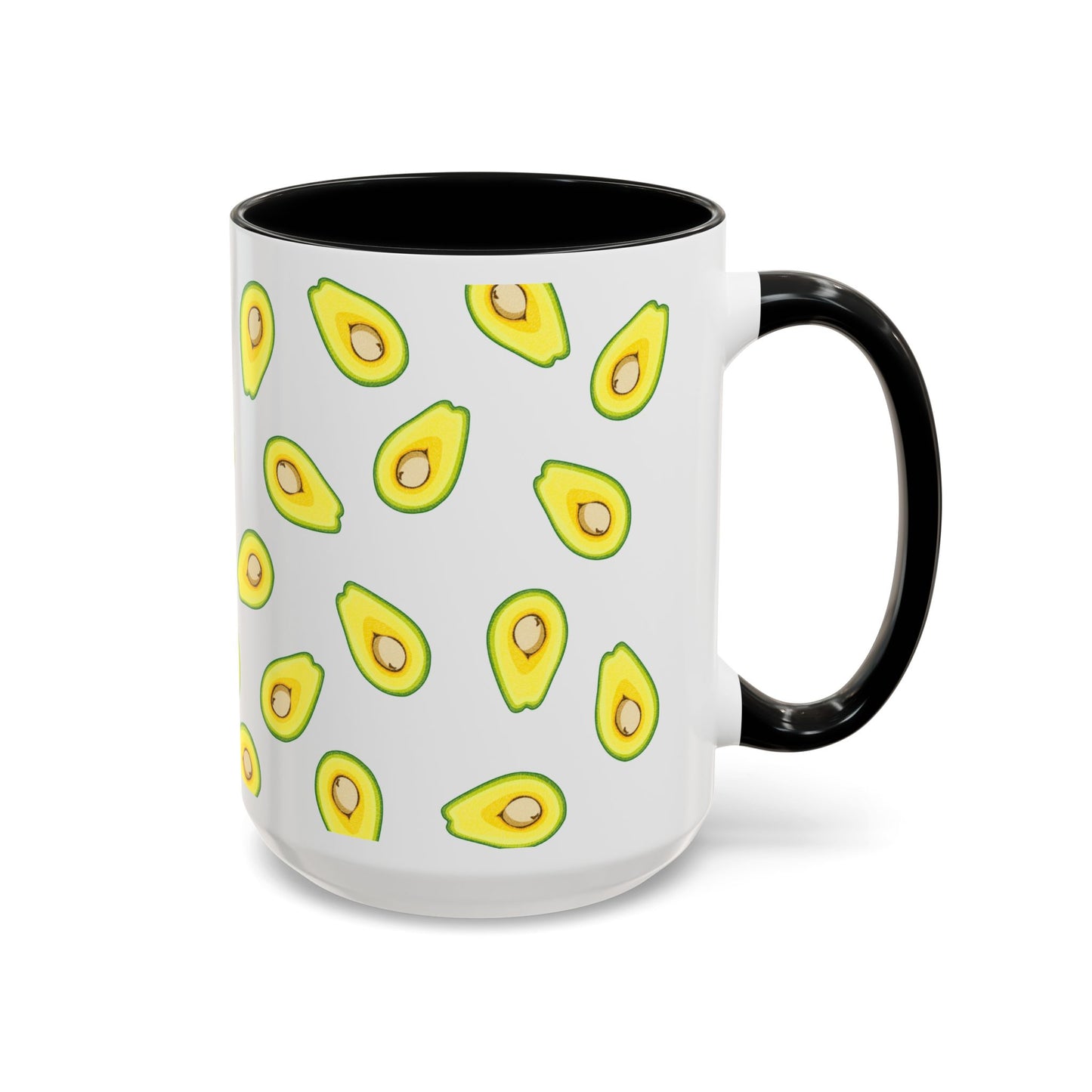 Avocado Pattern Coffee Mug — Cute Avocado Print Accent Mug (11/15oz)