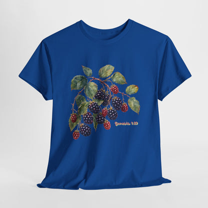T-Shirt — Vintage Blackberry Branch Illustration Tee (Genesis 1:29)