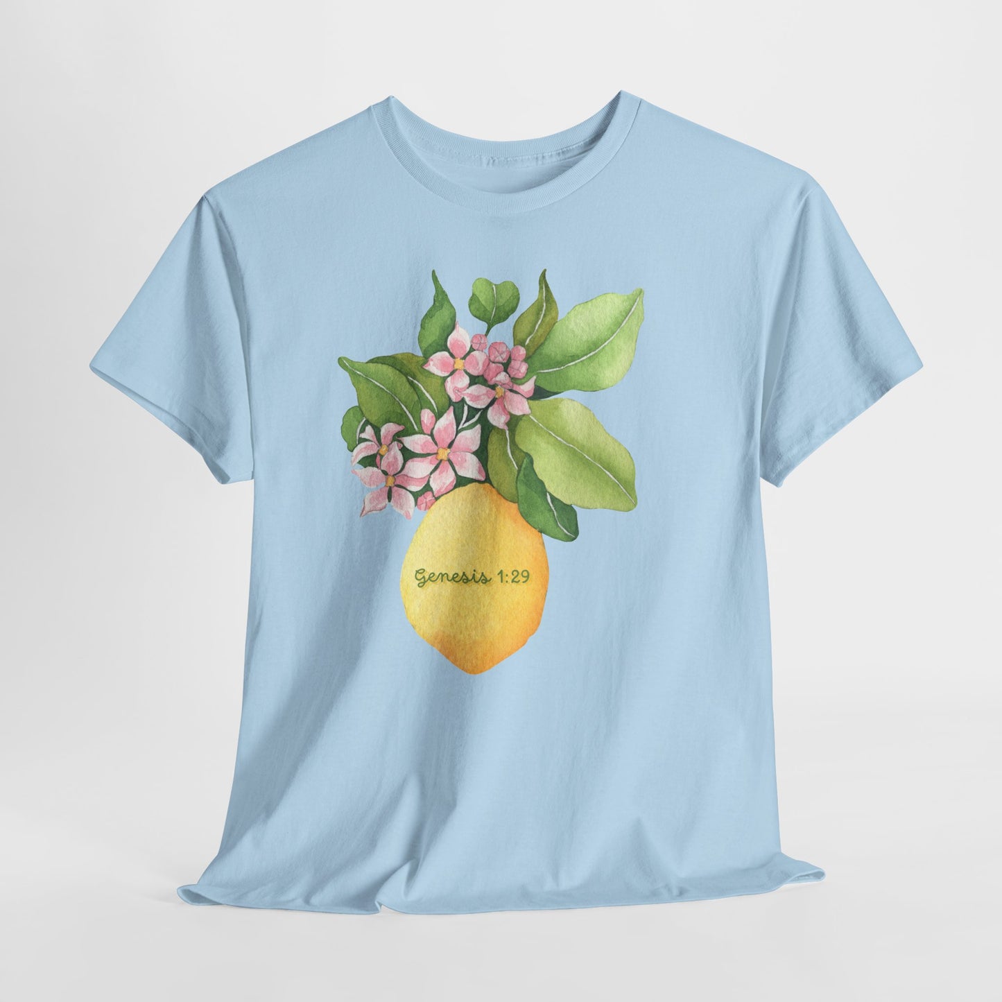 Lemon Blossom T-Shirt — Genesis 1:29 Floral Faith Tee