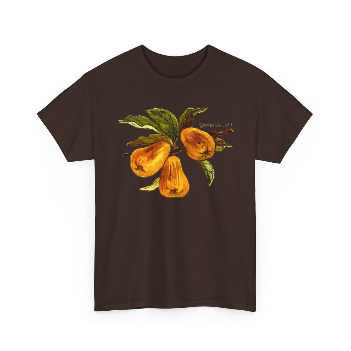 Pear Branch T‑Shirt — Watercolor Yellow Pears Tee Genesis 1:29