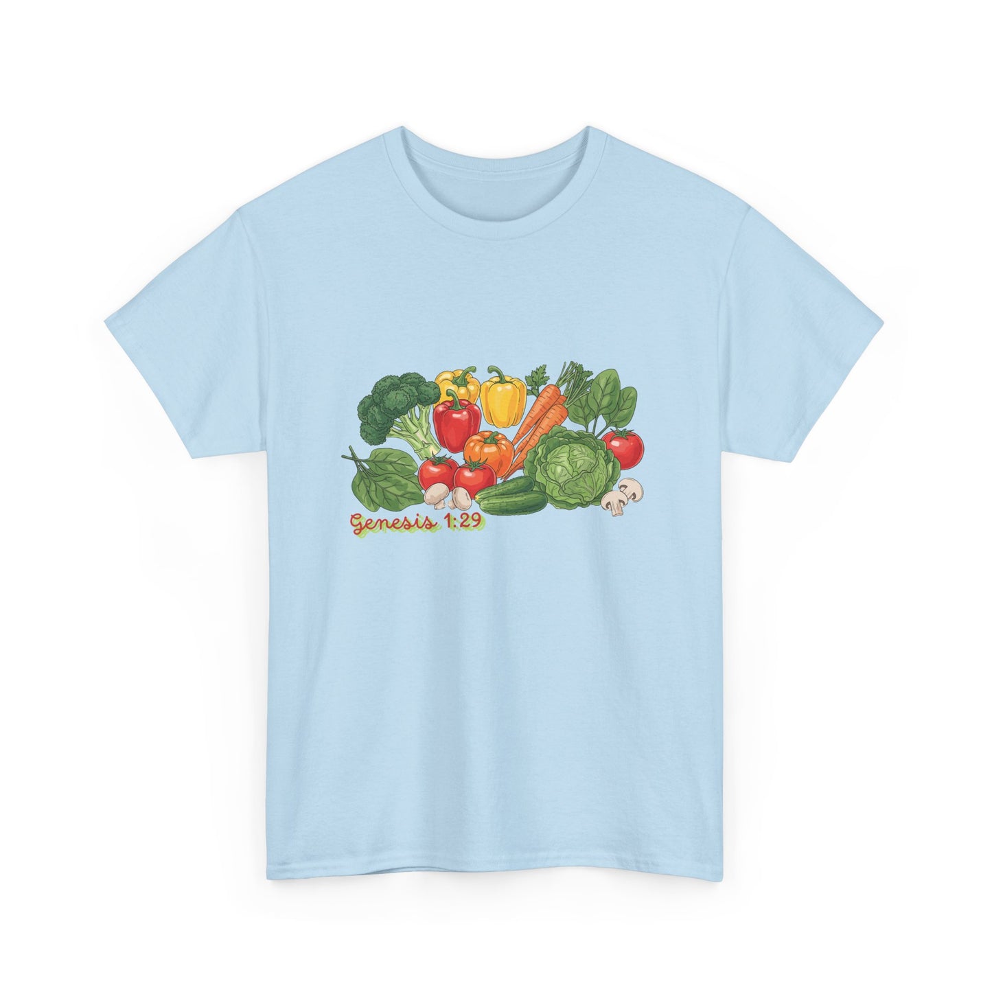 Vegetable Garden Tee — Fresh Veggies Illustration with "Genesis 1:29"