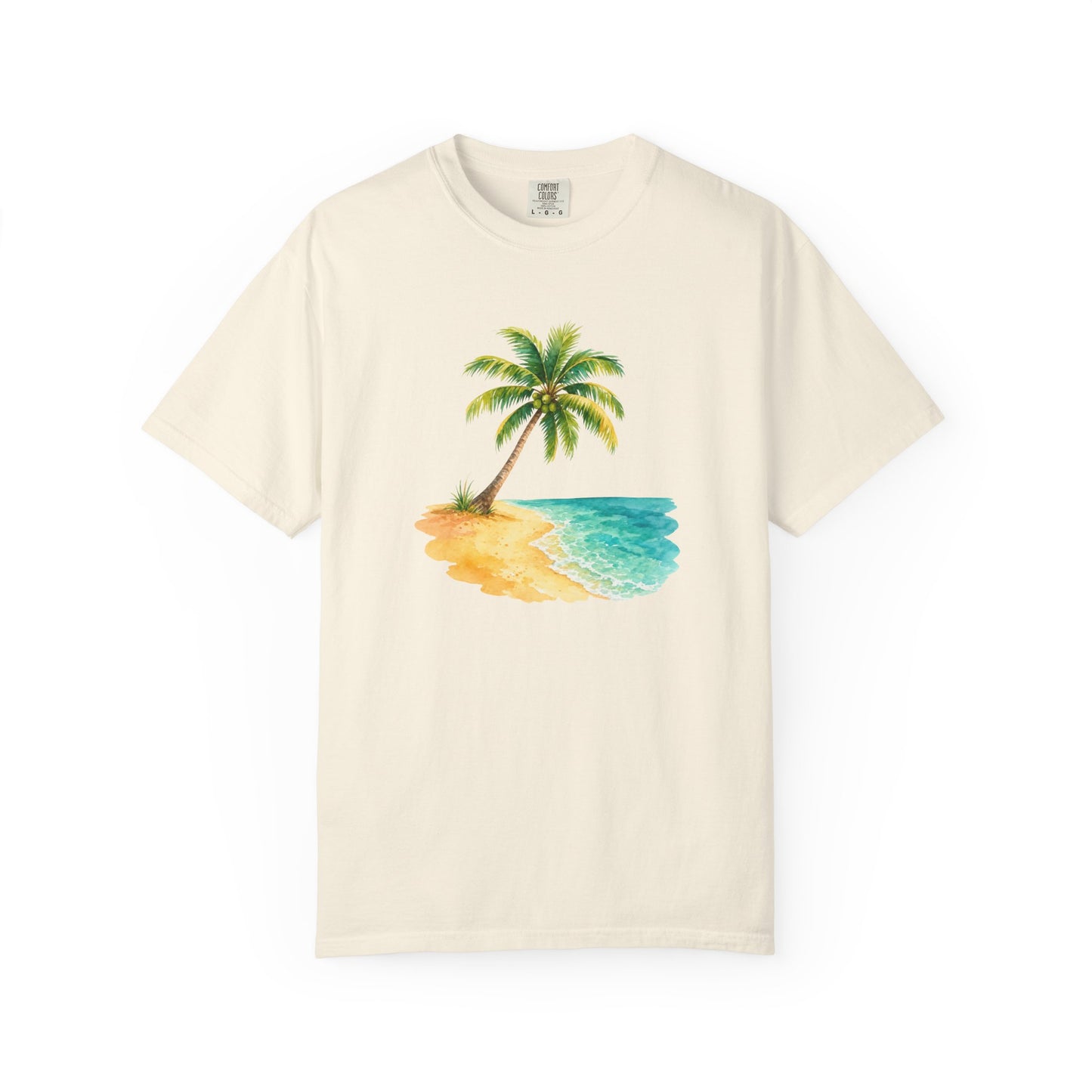 Tropical Palm Beach T-Shirt — Watercolor Island Graphic Tee