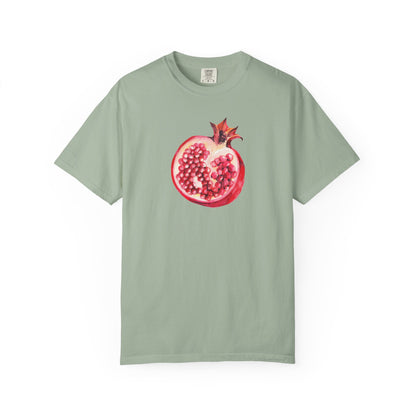 Pomegranate Watercolor T-Shirt — Fruit Illustration Tee for Foodies & Nature Lovers