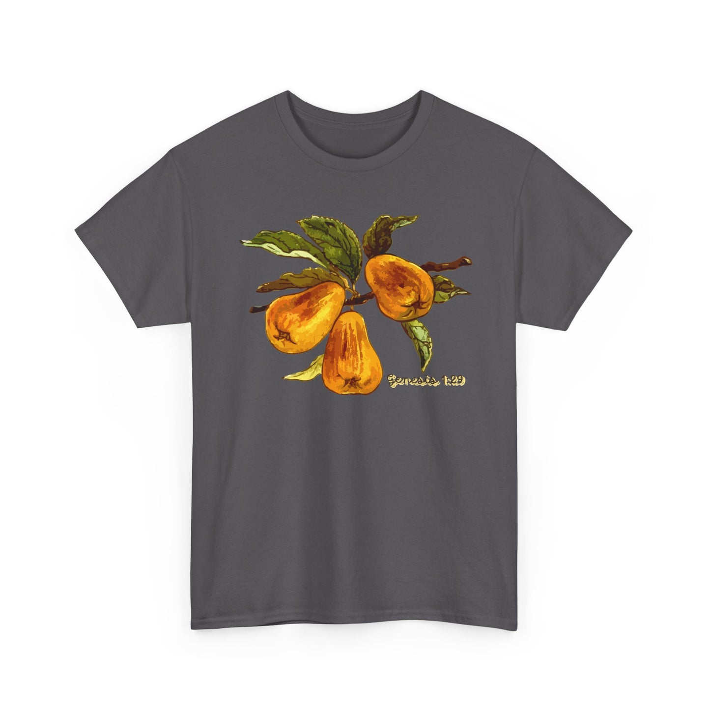 Pear Branch Tee — Watercolor Fruit Graphic T‑Shirt (Genesis 1:29)