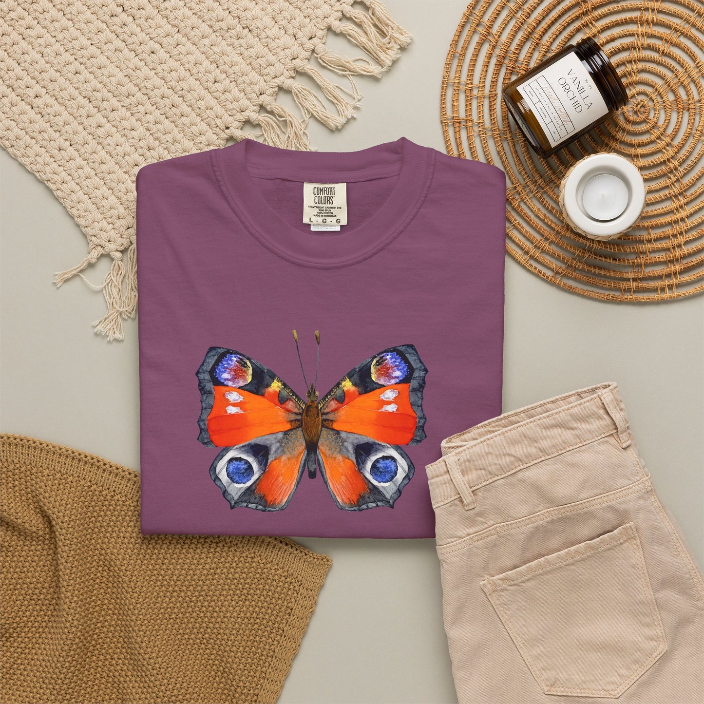 Butterfly Graphic T-Shirt — Peacock Eye Floral Tee