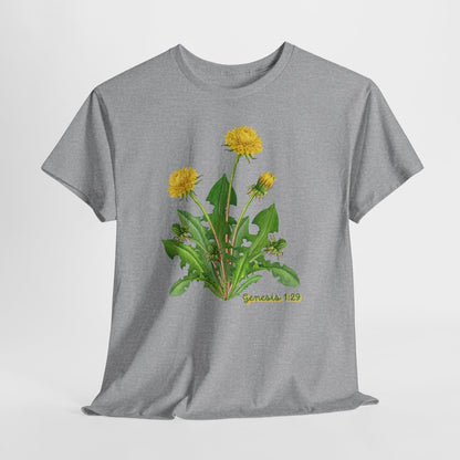 Dandelion Botanical Tee — Genesis 1:29 Floral Graphic T-Shirt
