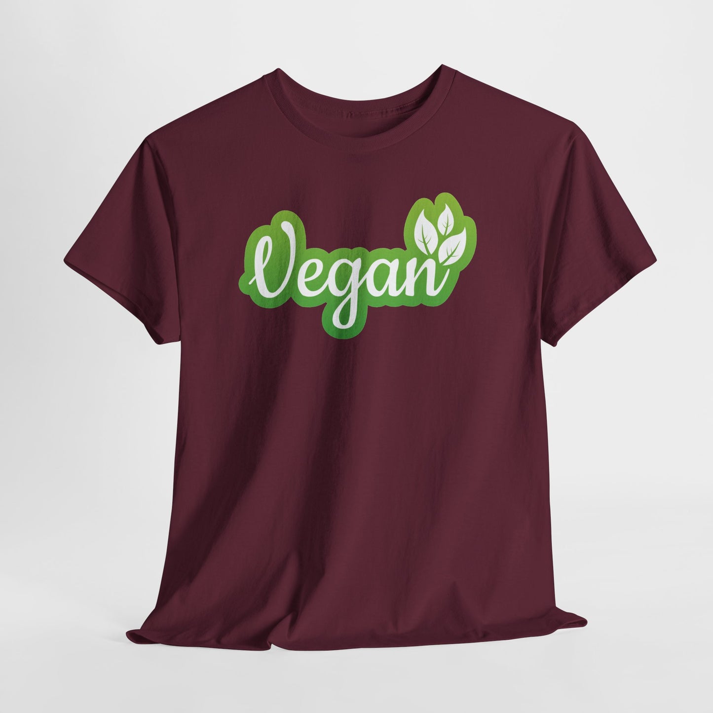 Vegan Script Tee — Green Leaf Eco-Friendly T-Shirt
