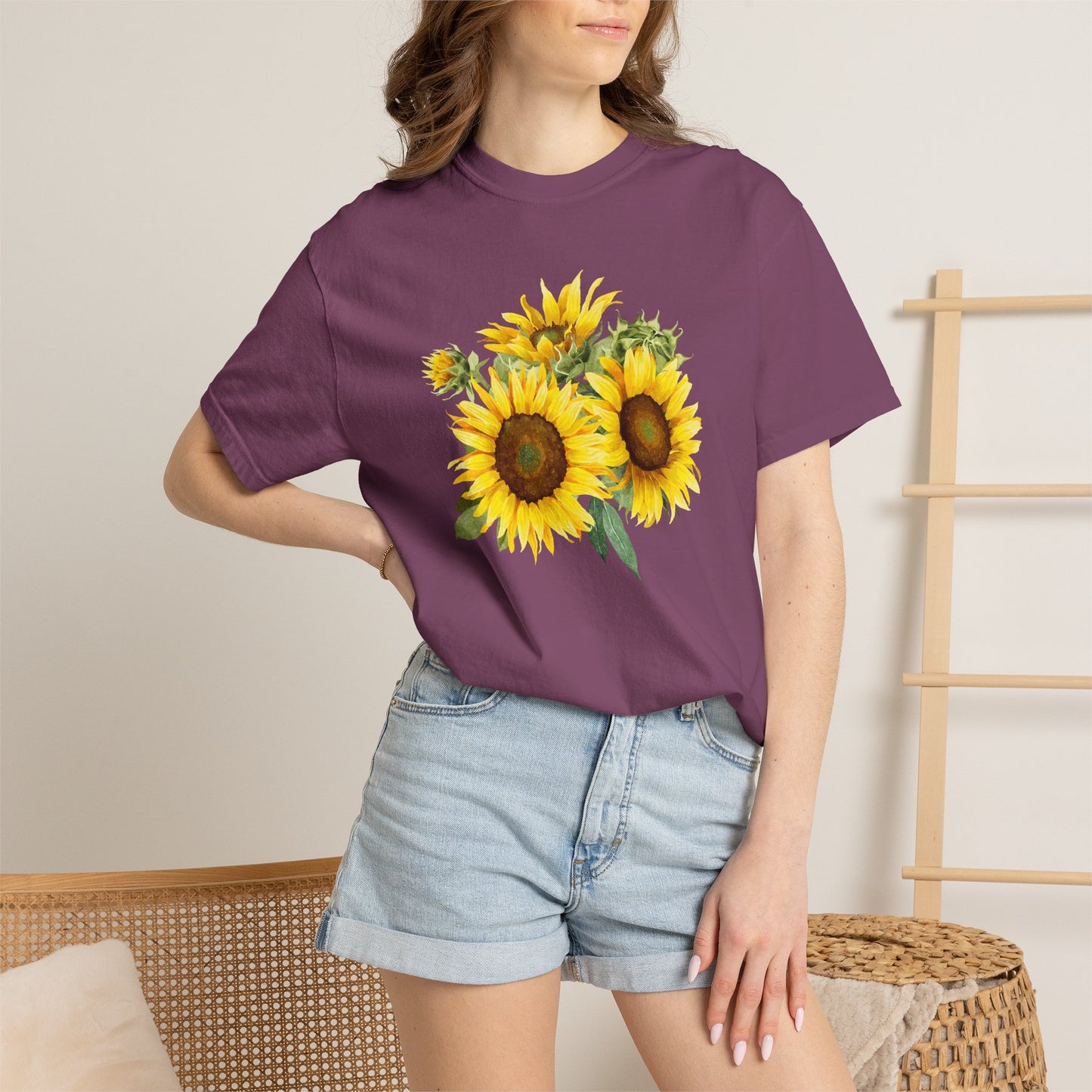 Sunflower Floral T-Shirt — Vintage Yellow Sunflower Graphic Tee