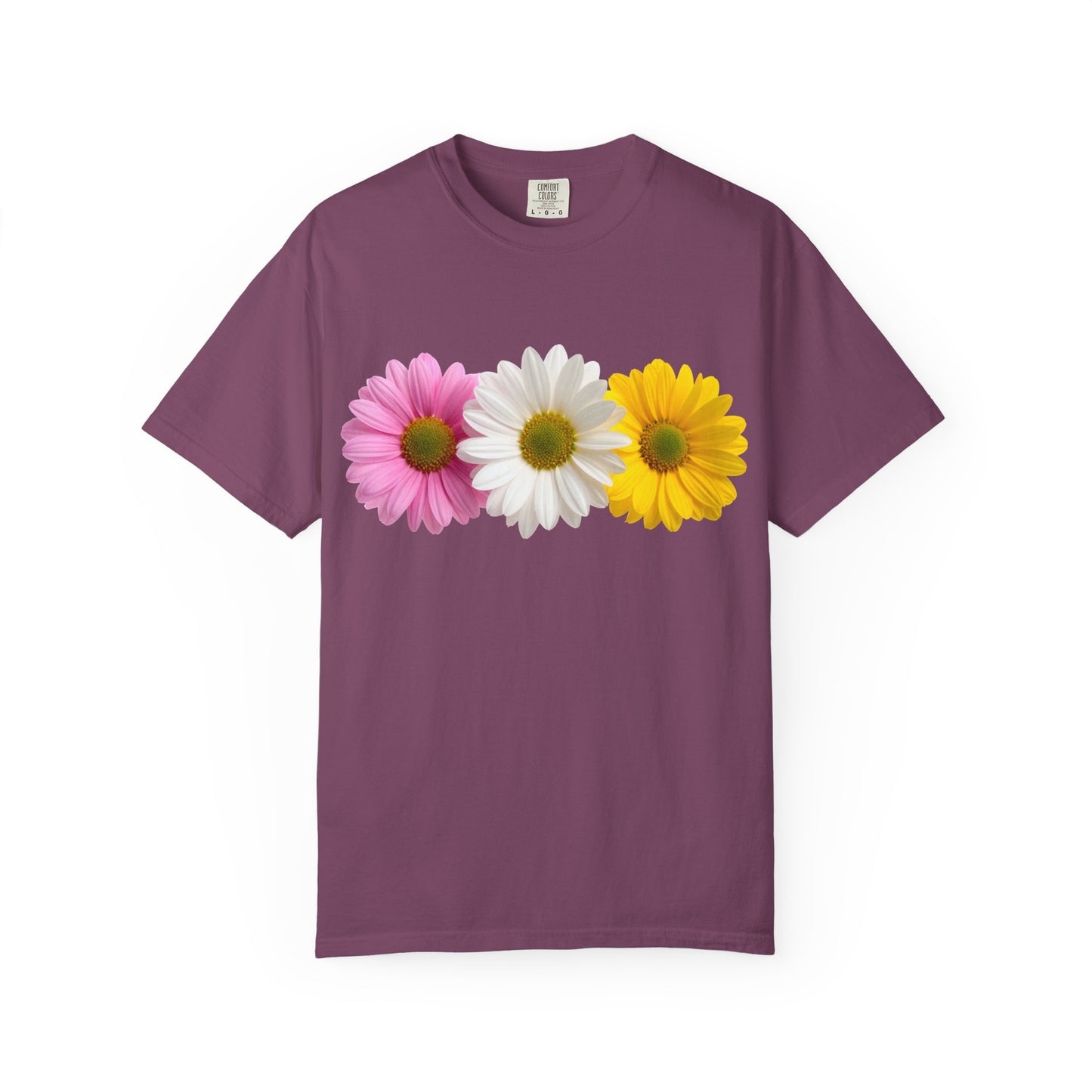 Daisy Trio T-Shirt — Pink White Yellow Floral Tee