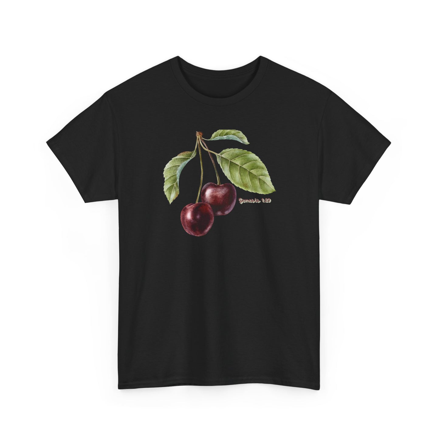 Cherry Botanical Tee — Vintage Fruit Illustration T-Shirt