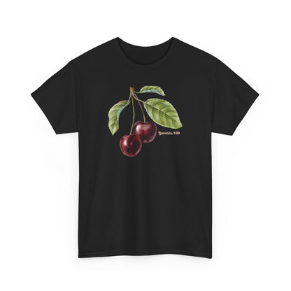 Cherry Botanical Tee — Vintage Fruit Illustration T-Shirt