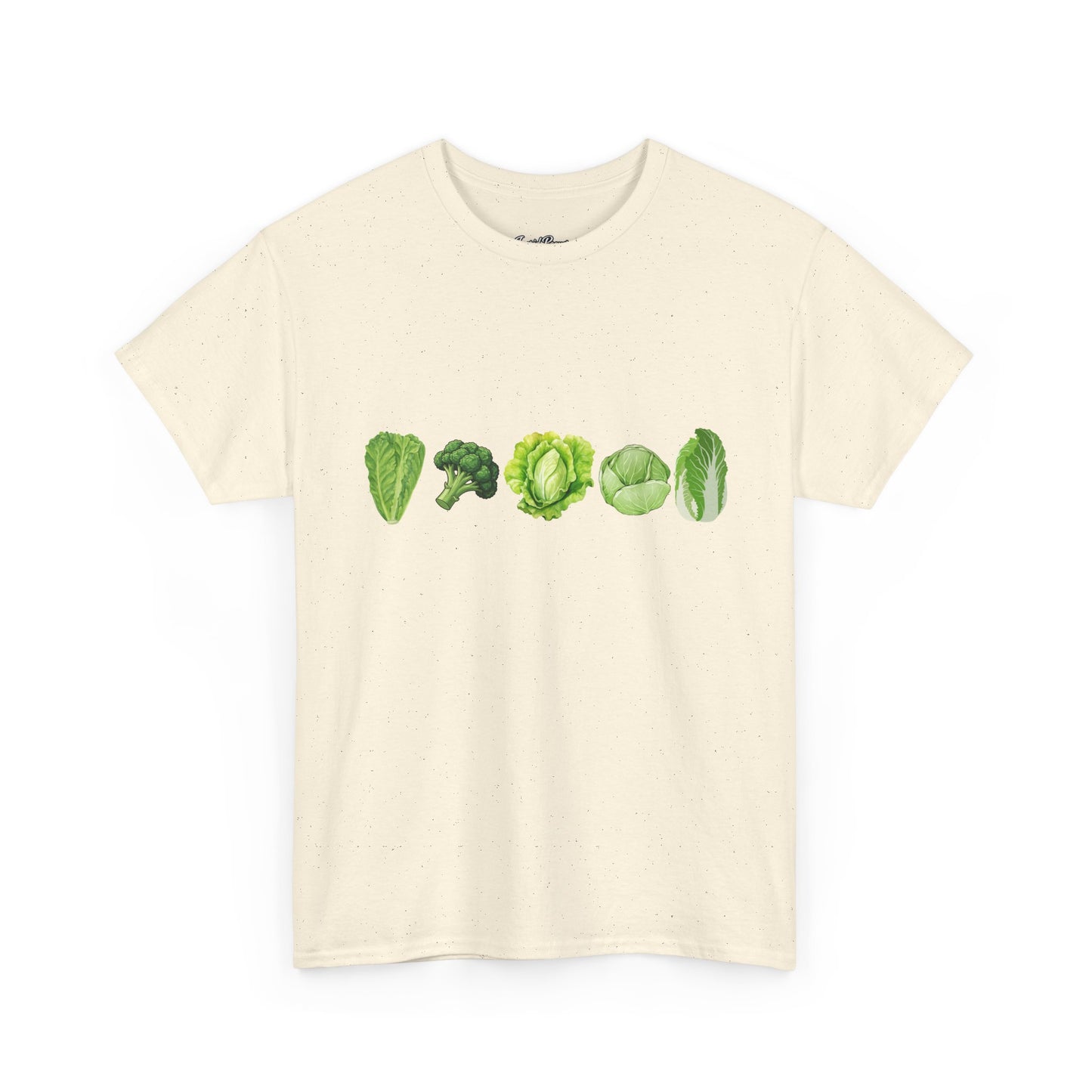 Vegetable Row T-Shirt — Green Veggies Lettuce Broccoli Cabbage Graphic Tee