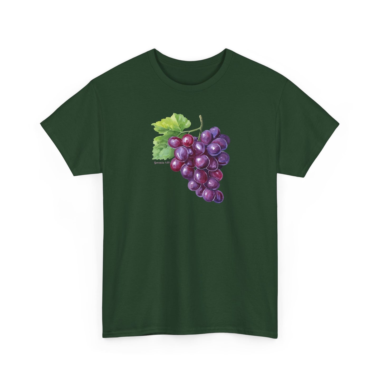 Grape Watercolor Tee — Green T-Shirt Genesis 1:29