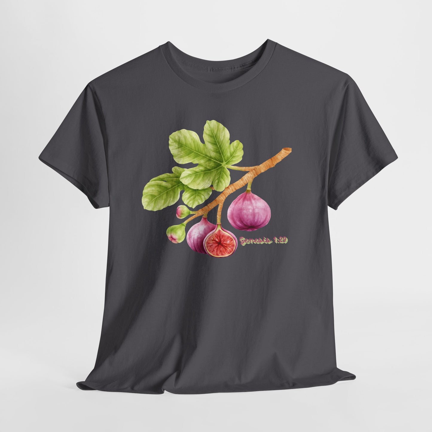 Fig Branch T‑Shirt — Botanical Fig Illustration Tee with Scripture (Genesis 1:29)