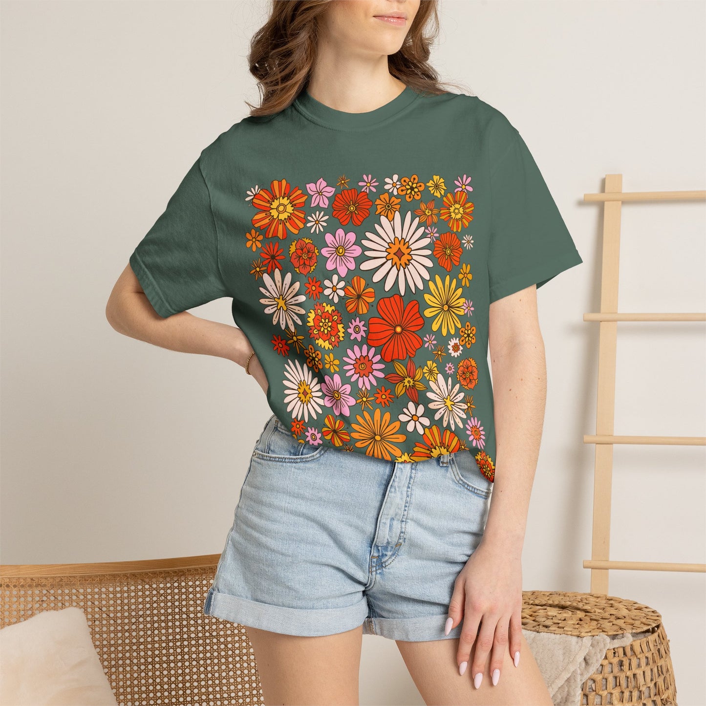 Floral Bouquet Tee — Retro Wildflower Print T-Shirt