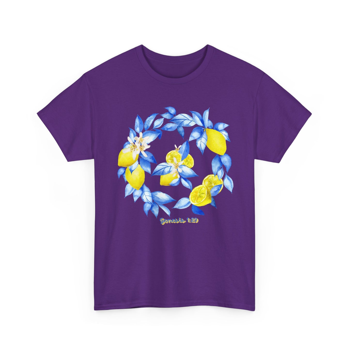 Lemon Wreath Graphic Tee — Genesis 1:29 Floral Scripture T-Shirt
