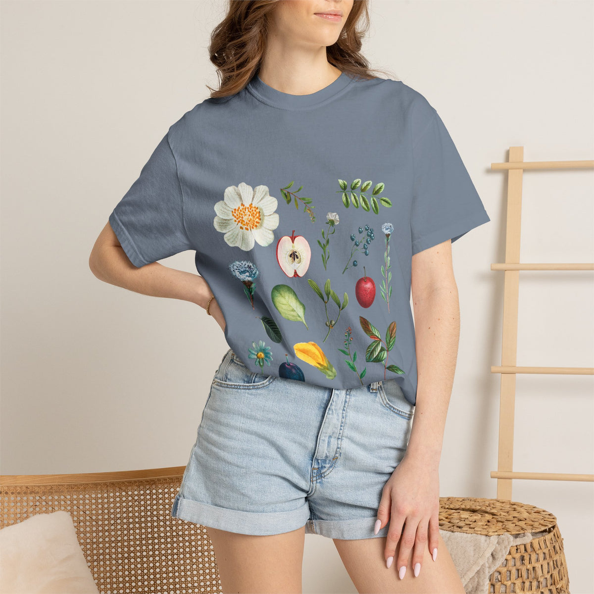 Floral Fruits Botanical Tee — Jeremiah 1:9 Scripture Garden T-Shirt