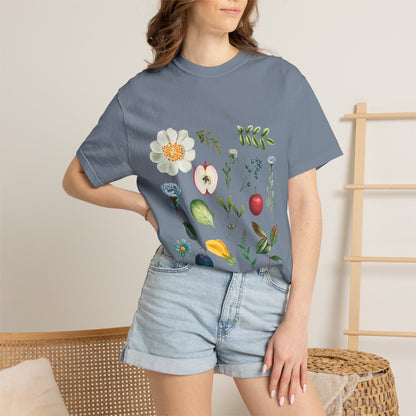 Floral Fruits Botanical Tee — Jeremiah 1:9 Scripture Garden T-Shirt