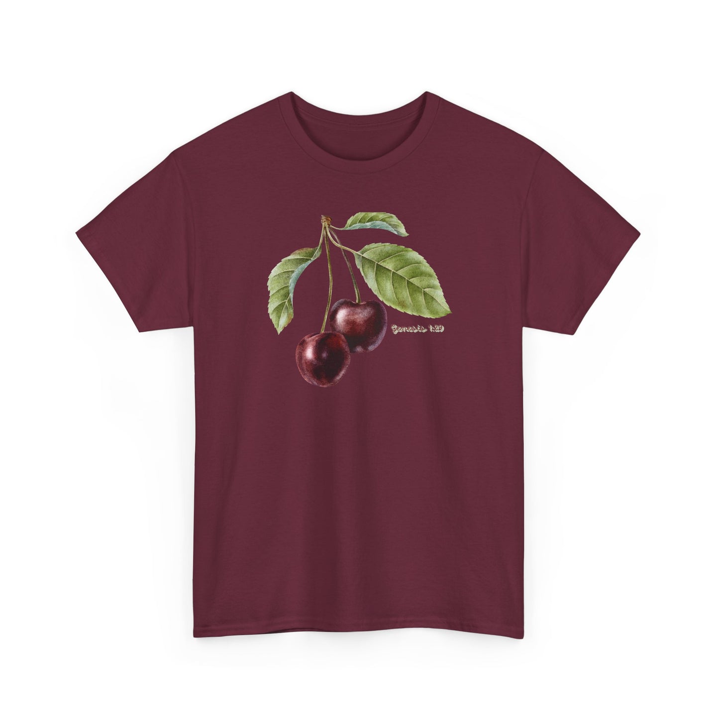 Cherry Botanical Tee — Vintage Fruit Illustration T-Shirt