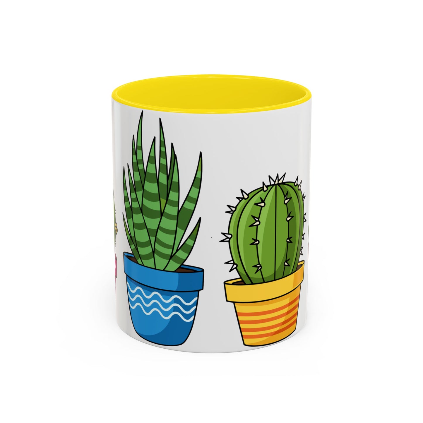 Cactus & Succulent Accent Coffee Mug — Cute Potted Plants 11/15oz
