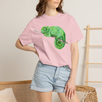 Chameleon Branch T-Shirt — Cute Green Chameleon Graphic Tee
