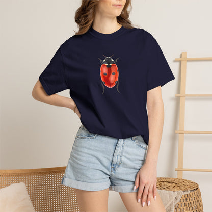 Ladybug With Top Hat T-Shirt — Whimsical Insect Graphic Tee