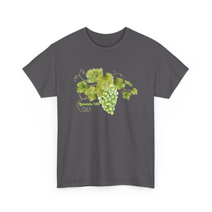 Genesis 1:29 Grapevine Watercolor T-Shirt — Green Grape Vines Tee