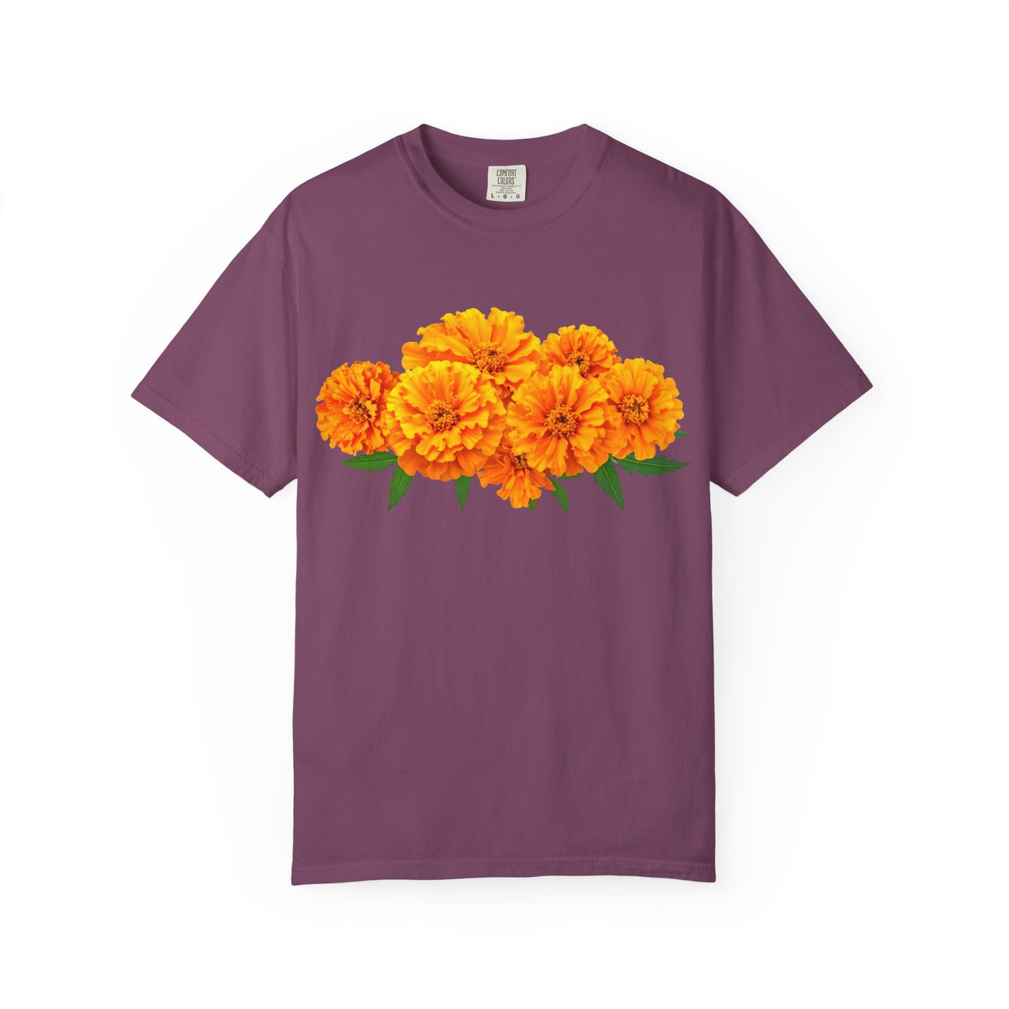 Marigold Blooms T-Shirt — Vibrant Floral Graphic Tee