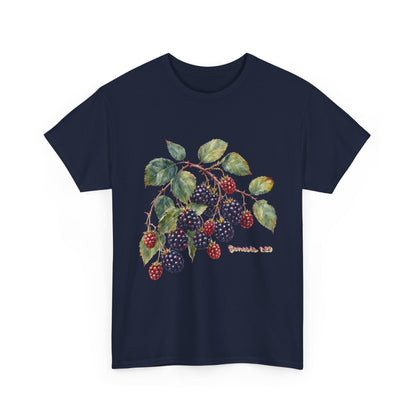 T-Shirt — Vintage Blackberry Branch Illustration Tee (Genesis 1:29)
