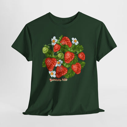 Strawberry Cluster Tee — Vintage Botanical Fruit Graphic (Genesis 1:29)