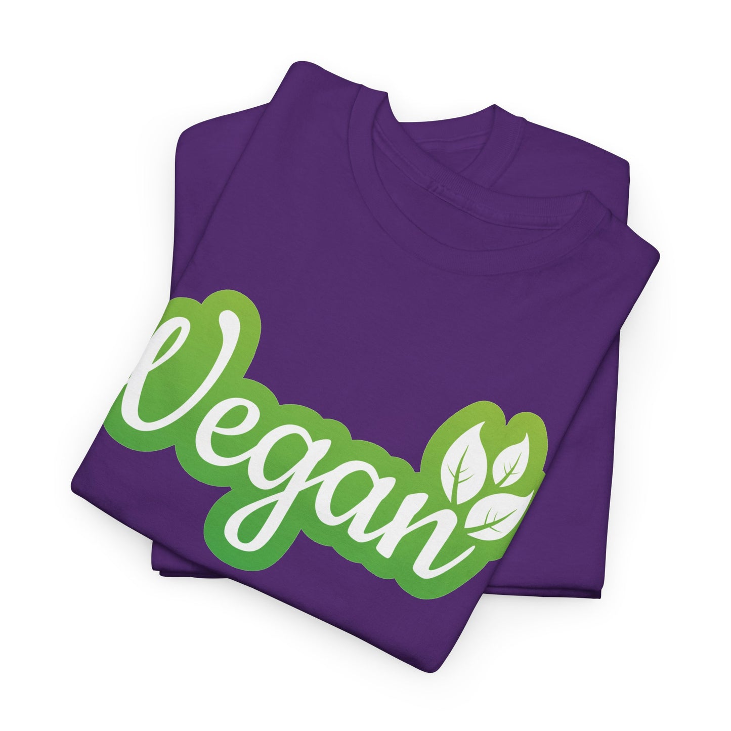 Vegan Script Tee — Green Leaf Eco-Friendly T-Shirt