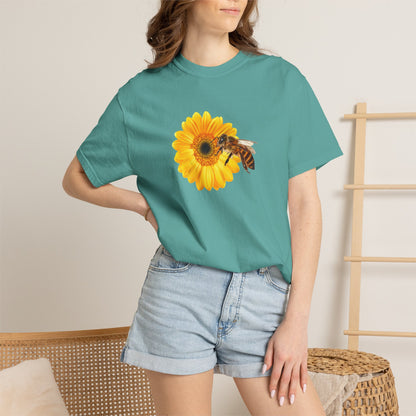 Sunflower & Bee T-Shirt — Floral Nature Graphic Tee
