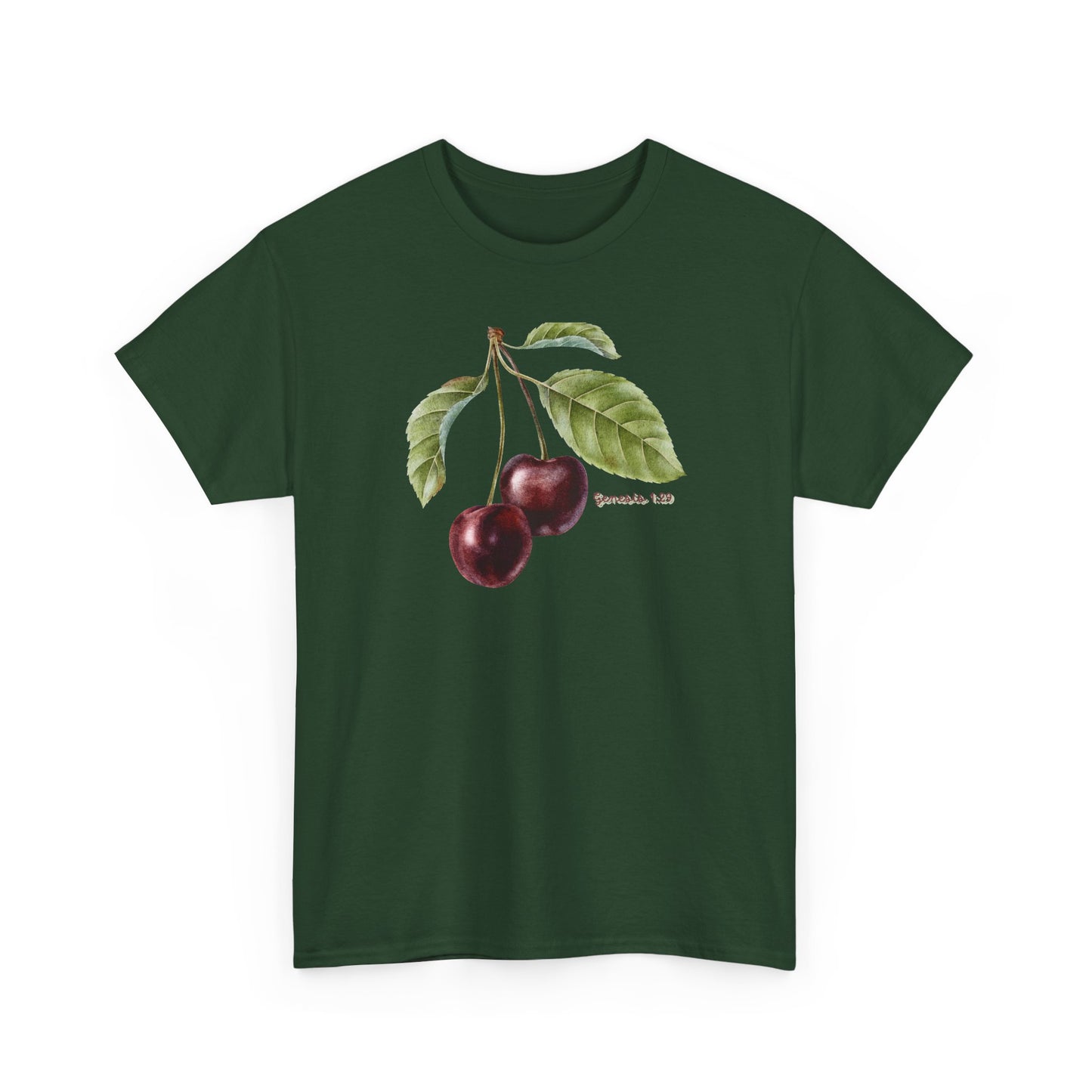 Cherry Botanical Tee — Vintage Fruit Illustration T-Shirt