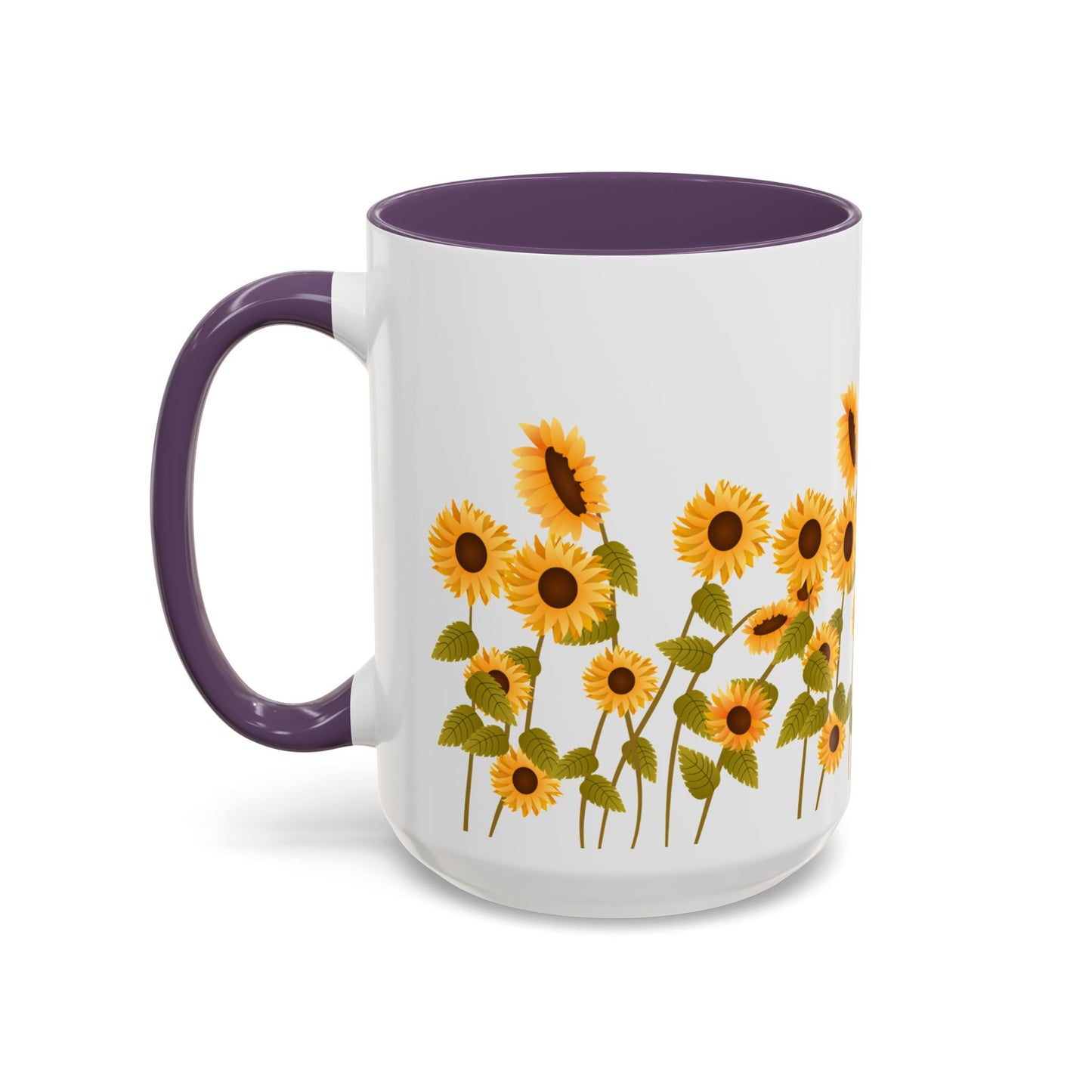 Sunflower Field Accent Tea Mug – Bright Floral 11/15oz Ceramic