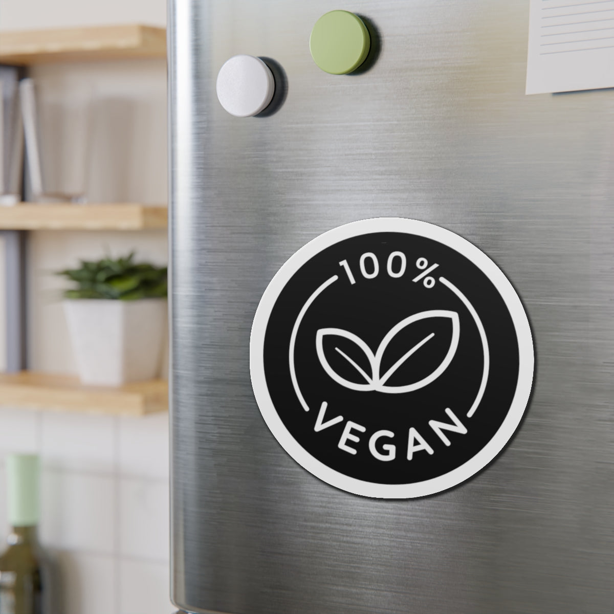 100% Vegan Die-Cut Magnet — Eco-Friendly Plant-Based Badge
