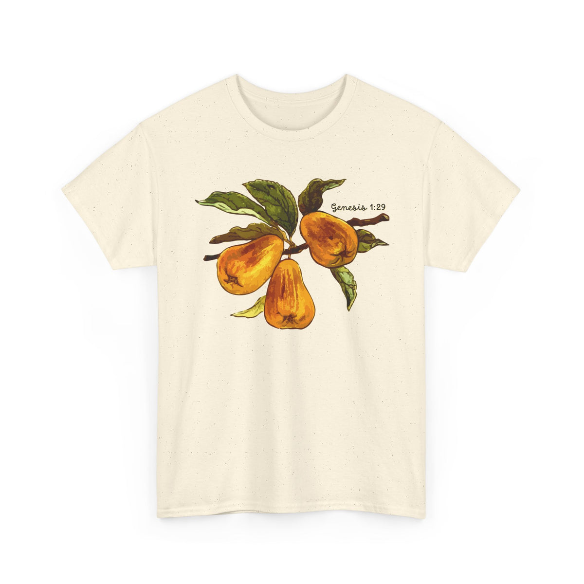 Pear Branch T‑Shirt — Watercolor Yellow Pears Tee Genesis 1:29