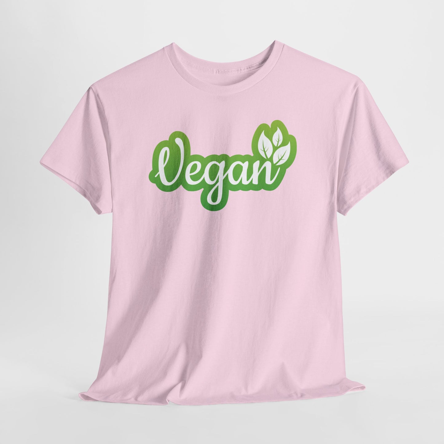 Vegan Script Tee — Green Leaf Eco-Friendly T-Shirt