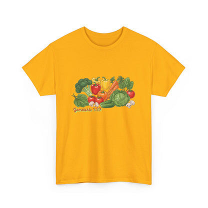Vegetable Garden Tee — Fresh Veggies Illustration with "Genesis 1:29"