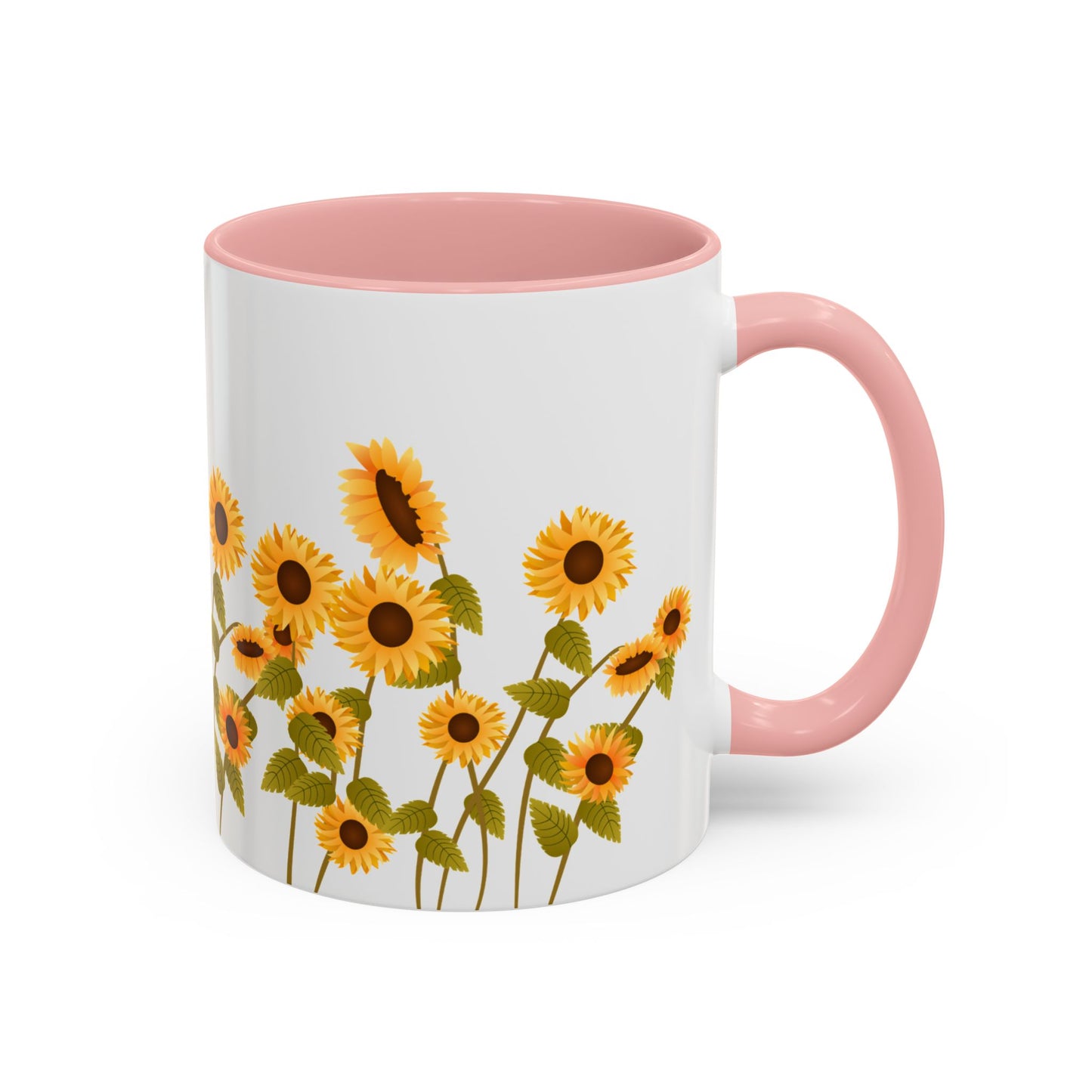 Sunflower Field Accent Tea Mug – Bright Floral 11/15oz Ceramic