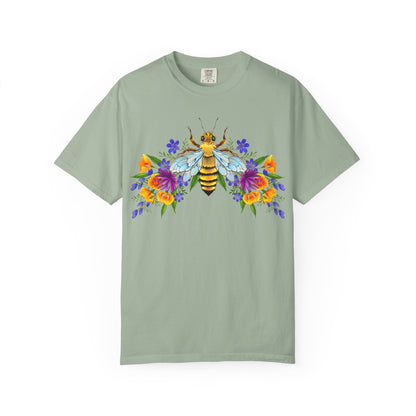 Bee & Wildflower T-Shirt — Floral Honeybee Graphic Tee