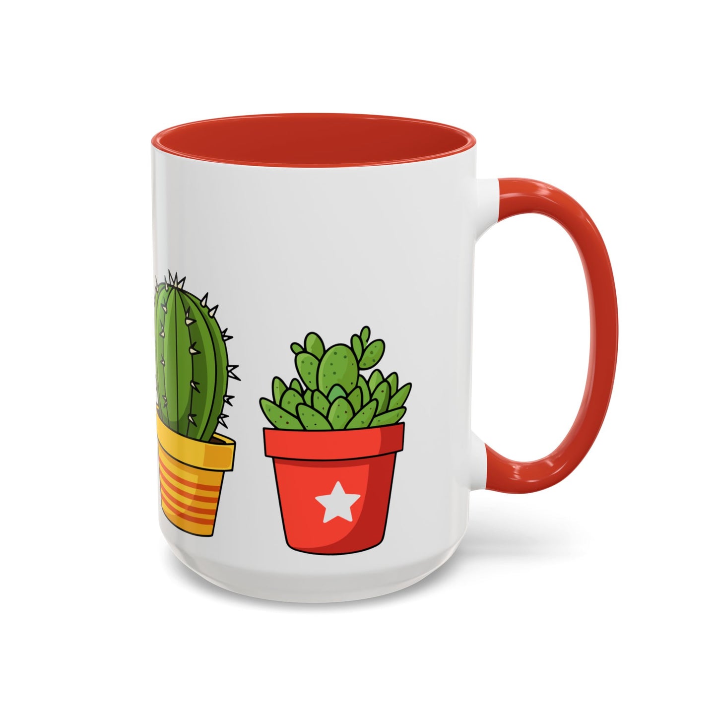 Cactus & Succulent Accent Coffee Mug — Cute Potted Plants 11/15oz