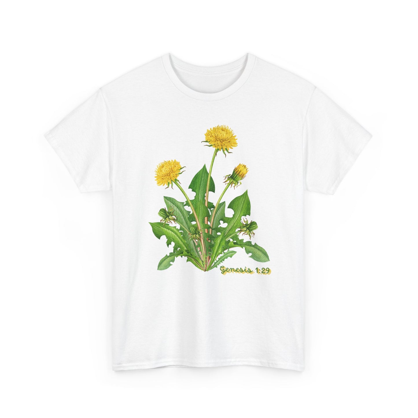 Dandelion Botanical Tee — Genesis 1:29 Floral Graphic T-Shirt