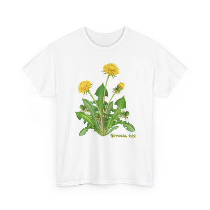 Dandelion Botanical Tee — Genesis 1:29 Floral Graphic T-Shirt