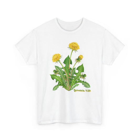 Dandelion Botanical Tee — Genesis 1:29 Floral Graphic T-Shirt