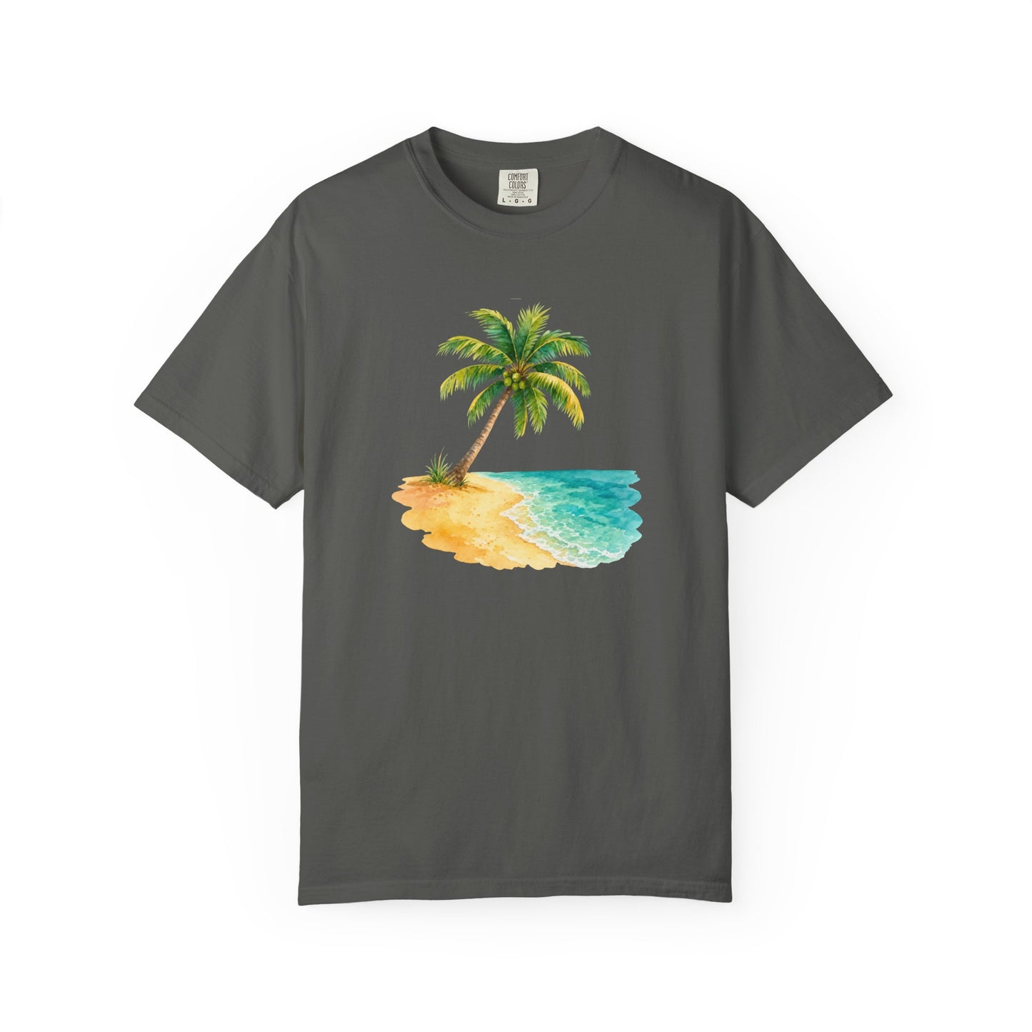 Tropical Palm Beach T-Shirt — Watercolor Island Graphic Tee