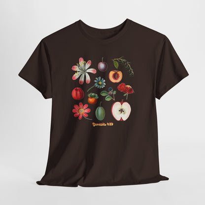 Botanical Fruit Garden T‑Shirt — Floral & Fruit Illustration Tee (Genesis 1:29)